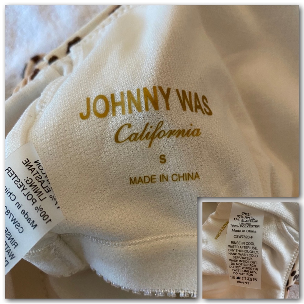 Johnny Was Oksana Leopard Floral Print Halter Wrap Tankini Top - Picture 9 of 12